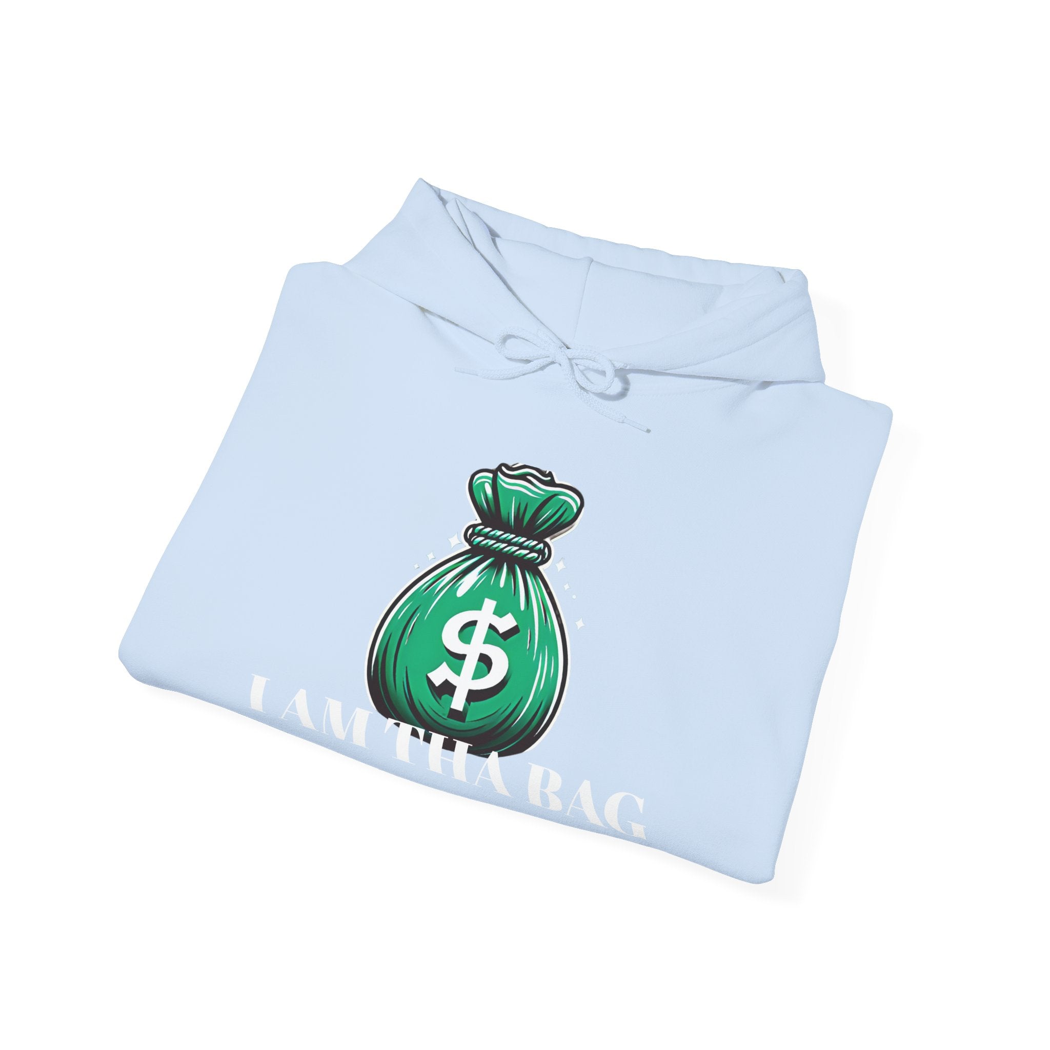 Money Bag Unisex Hooded Sweatshirt - 'I am the Bag' Design